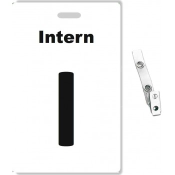 Custom Printed PVC Intern Badges + Strap Clips - 10 pack